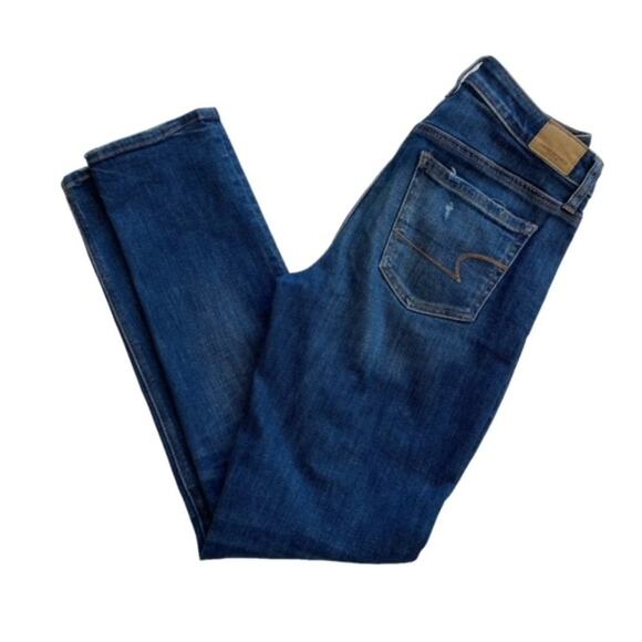 American Eagle Hi-Rise Slim Distressed Jeans - Size 4 - Picture 1 of 8